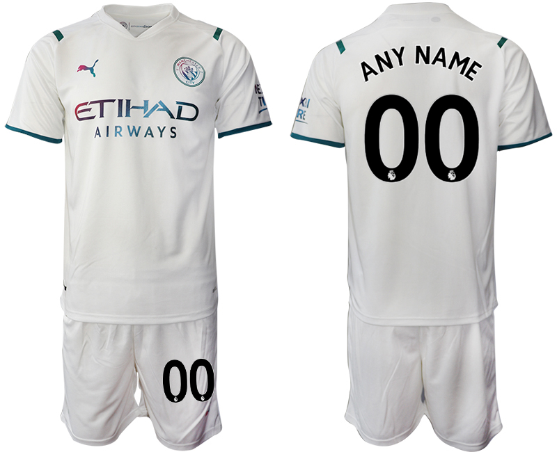 Men 2021-2022 Club Manchester City away White customized Soccer Jersey->customized soccer jersey->Custom Jersey